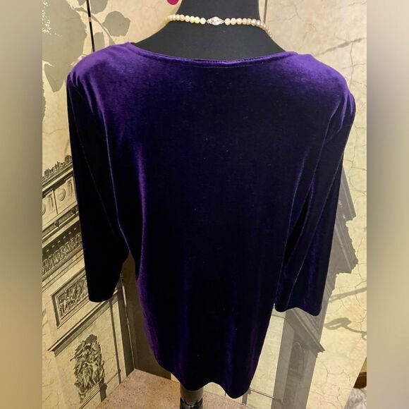 Beautiful velvet blouse by R&M Richards size 14 - Picture 2 of 2